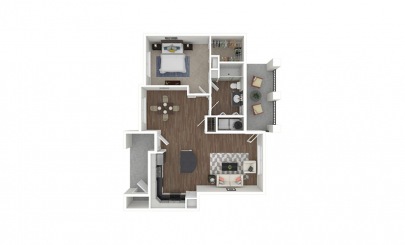 Birchwood one-bedroom floor plan