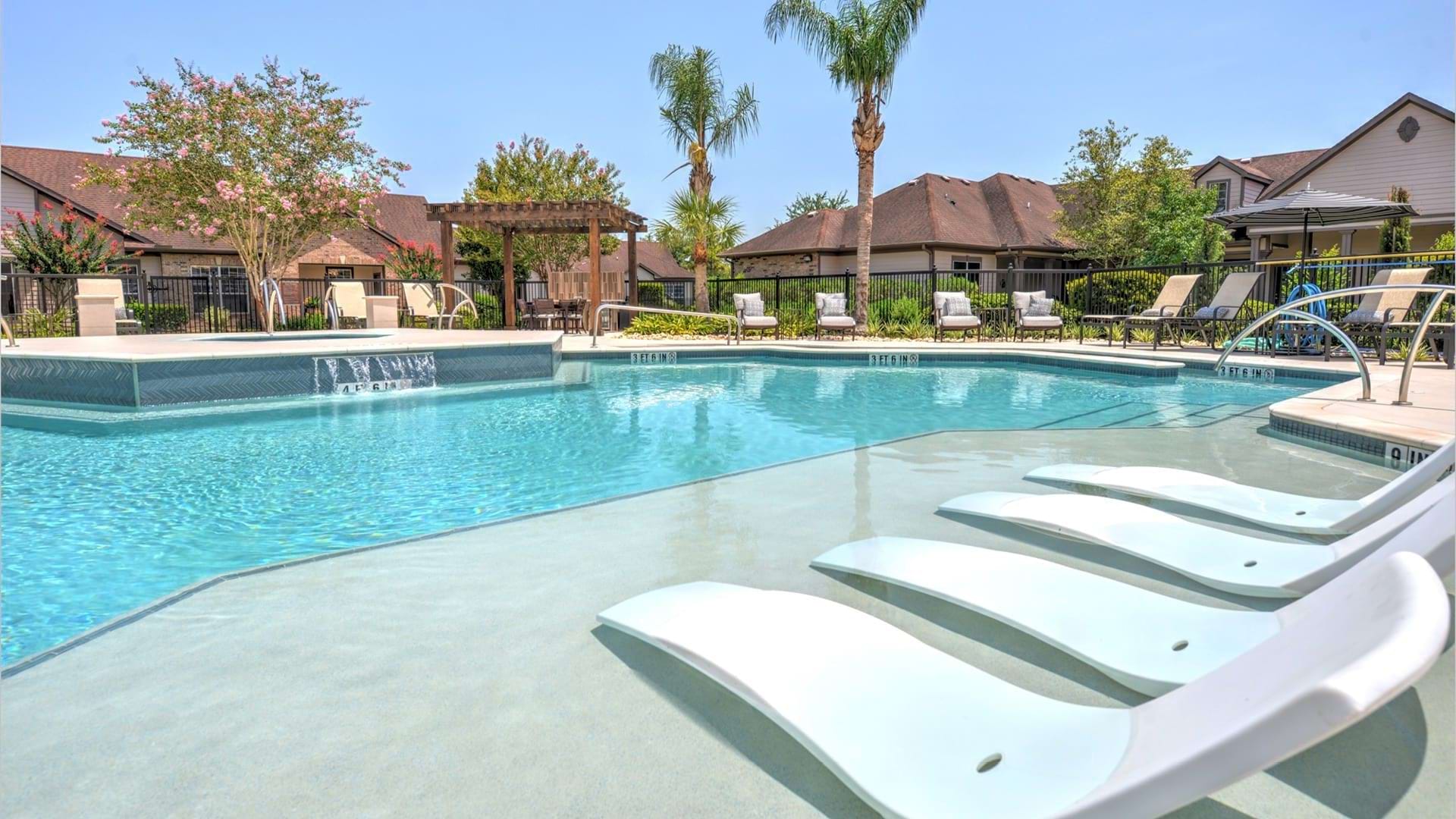 Resort-style pool at Activa Pearland
